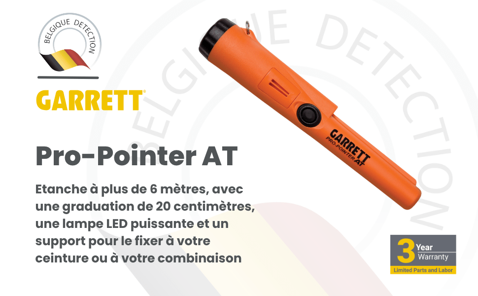 Miniature : détecteur de métaux à main portable garrett pro pointer at belgique détection