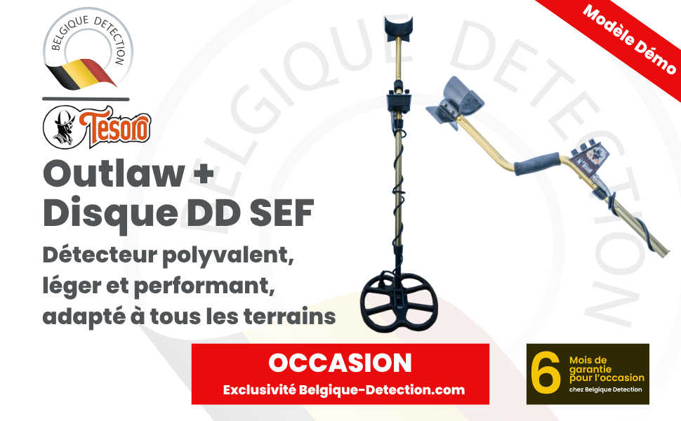 détecteur d'occasion tesoro outlaw avec grand disque SEF belgique détection