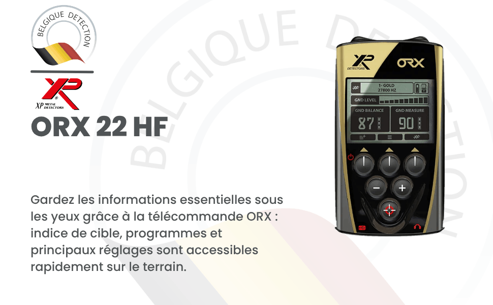 télécommande détecteur de métaux xp orx 22 hf magasin belgique détection