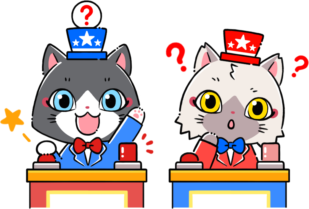 クイズをするトワとセツナのイラスト
