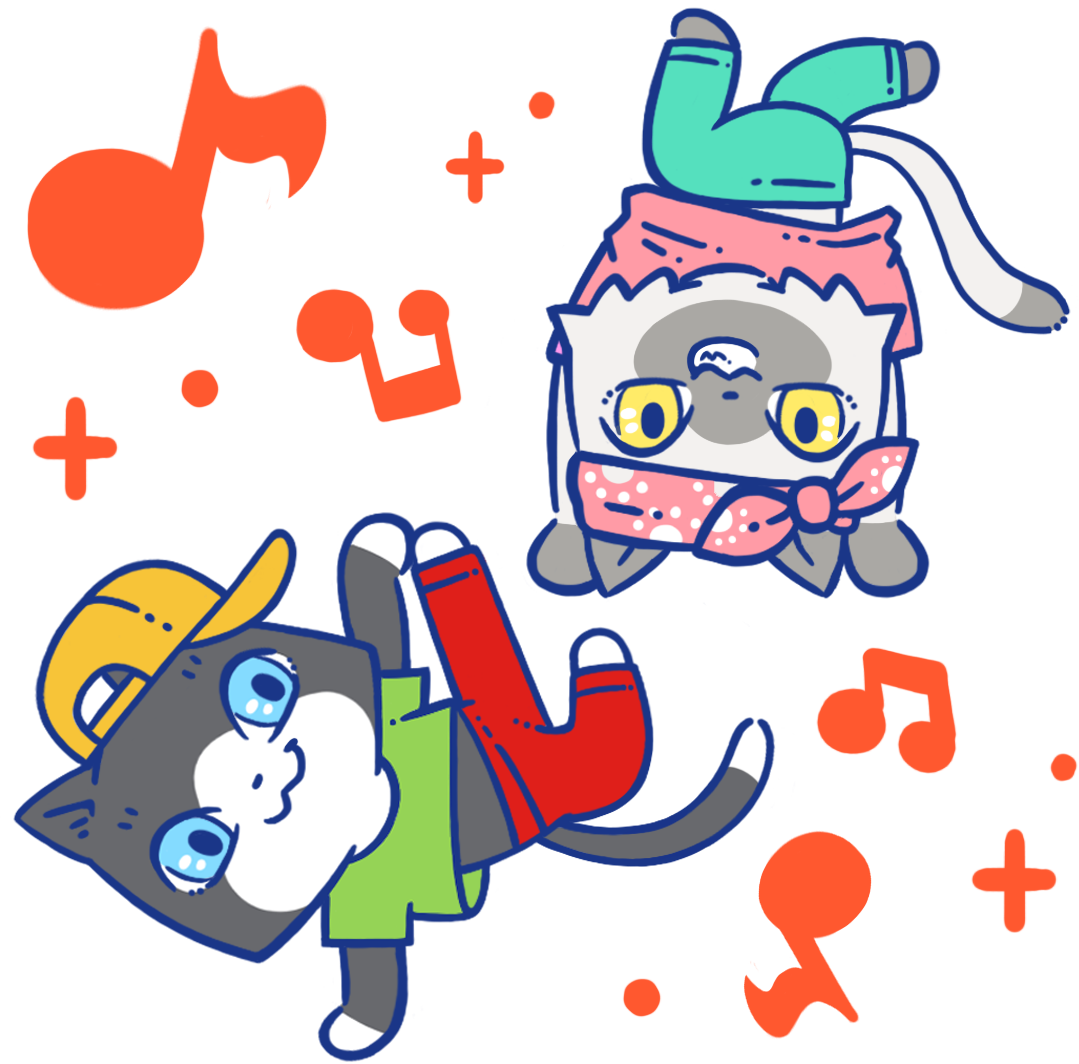 ブレーキンをするトワとセツナのイラスト