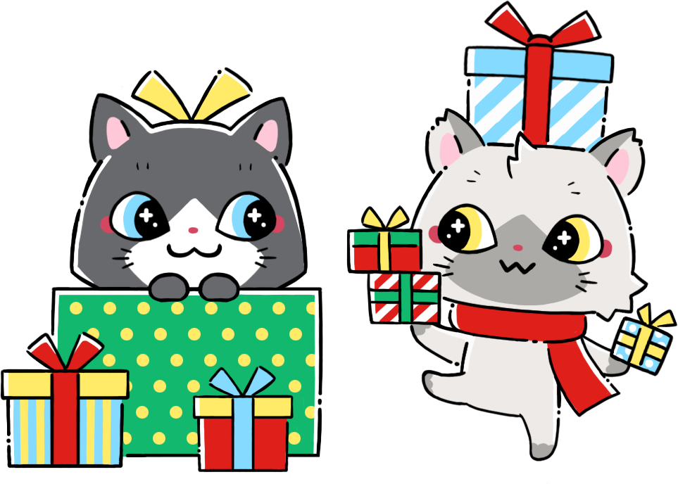 プレゼントを用意するトワとセツナのイラスト