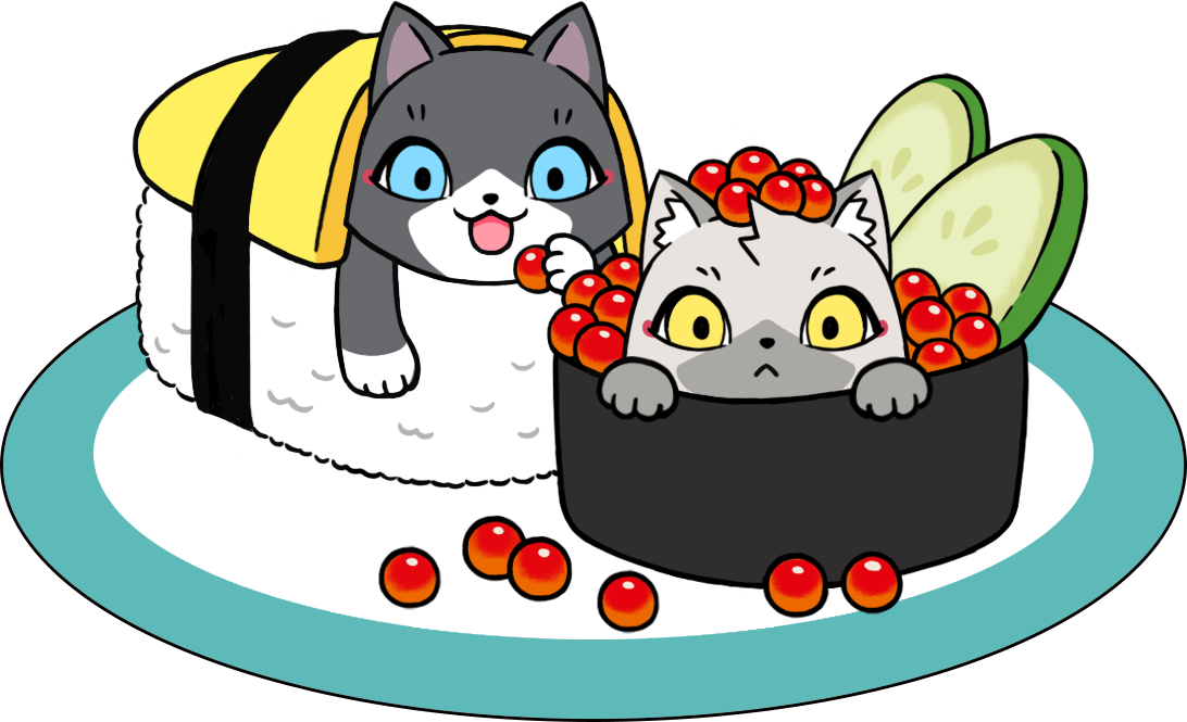 お寿司になるトワとセツナのイラスト