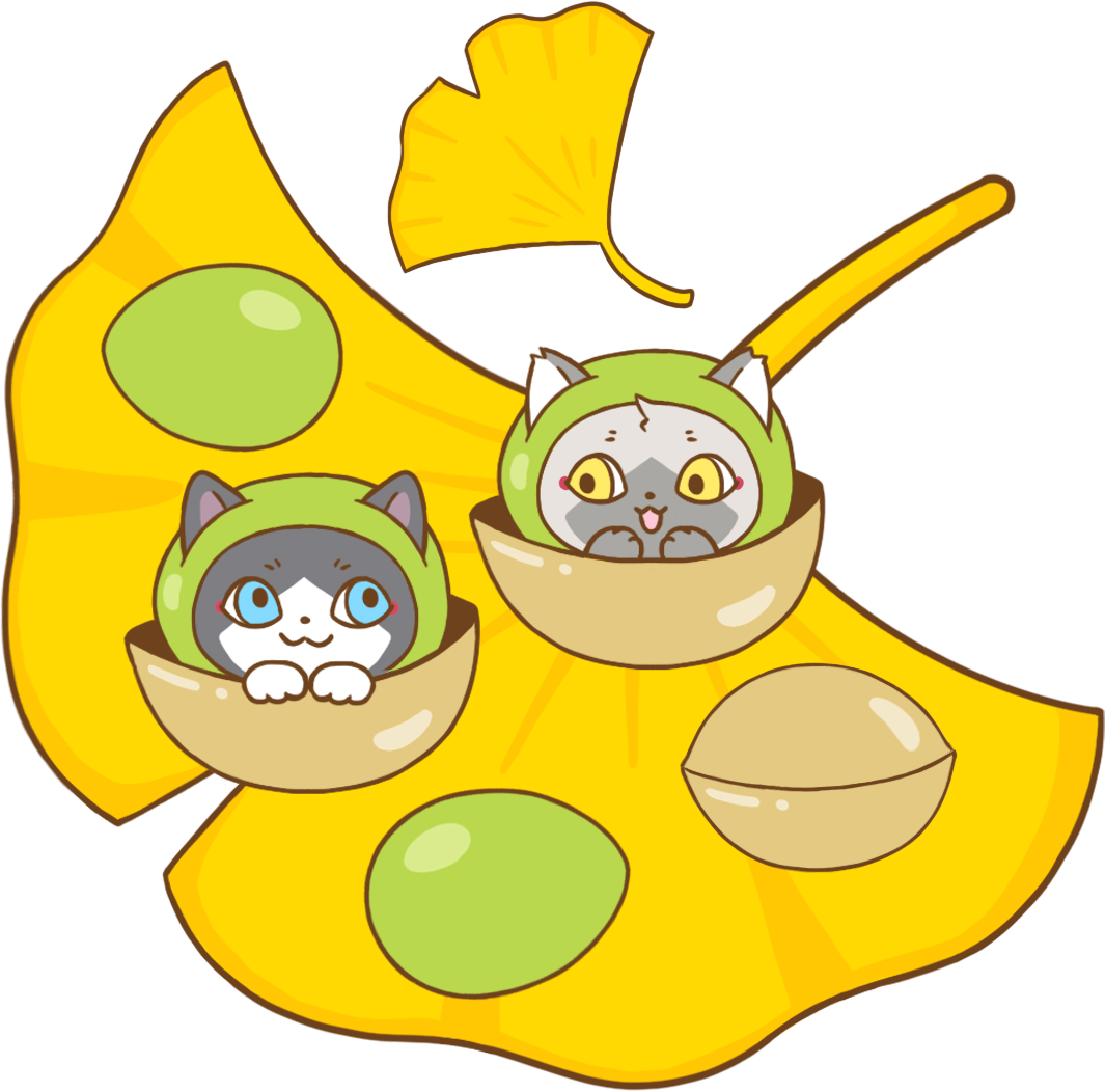 銀杏になったトワとセツナのイラスト