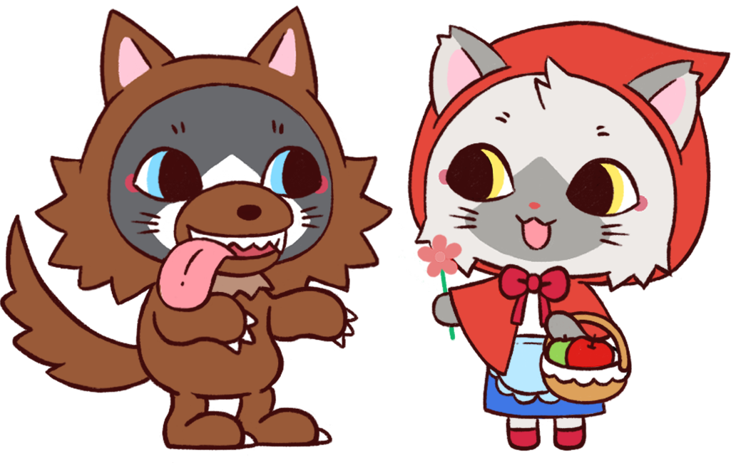 お遊戯会をするトワとセツナのイラスト