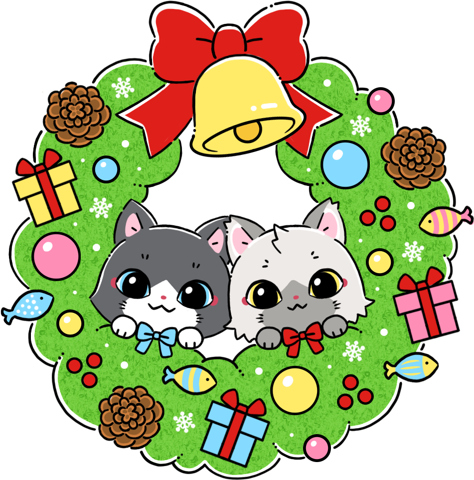 リースを準備するトワとセツナのイラスト