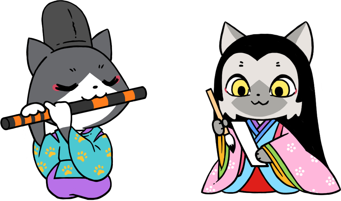 文化に親しむトワとセツナのイラスト