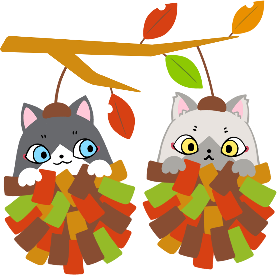ミノムシになったトワとセツナのイラスト
