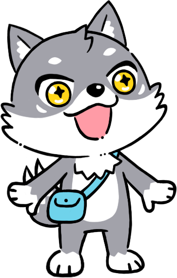 見上げるマカミのイラスト