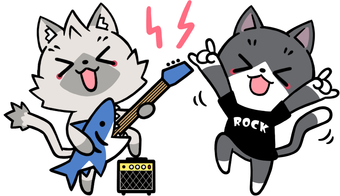 ロックンロールするトワとセツナのイラスト