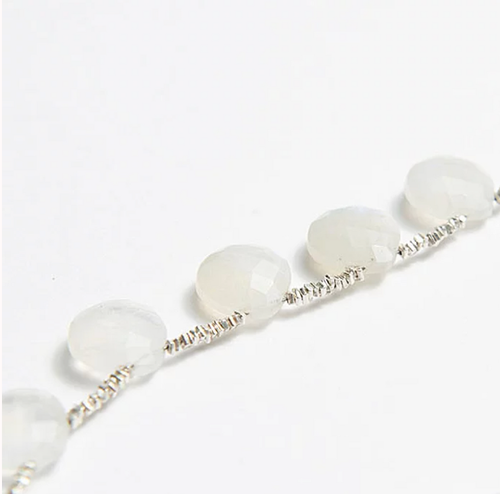 Thumbnail: Moonstone Heart Shape Silver Princess Necklace