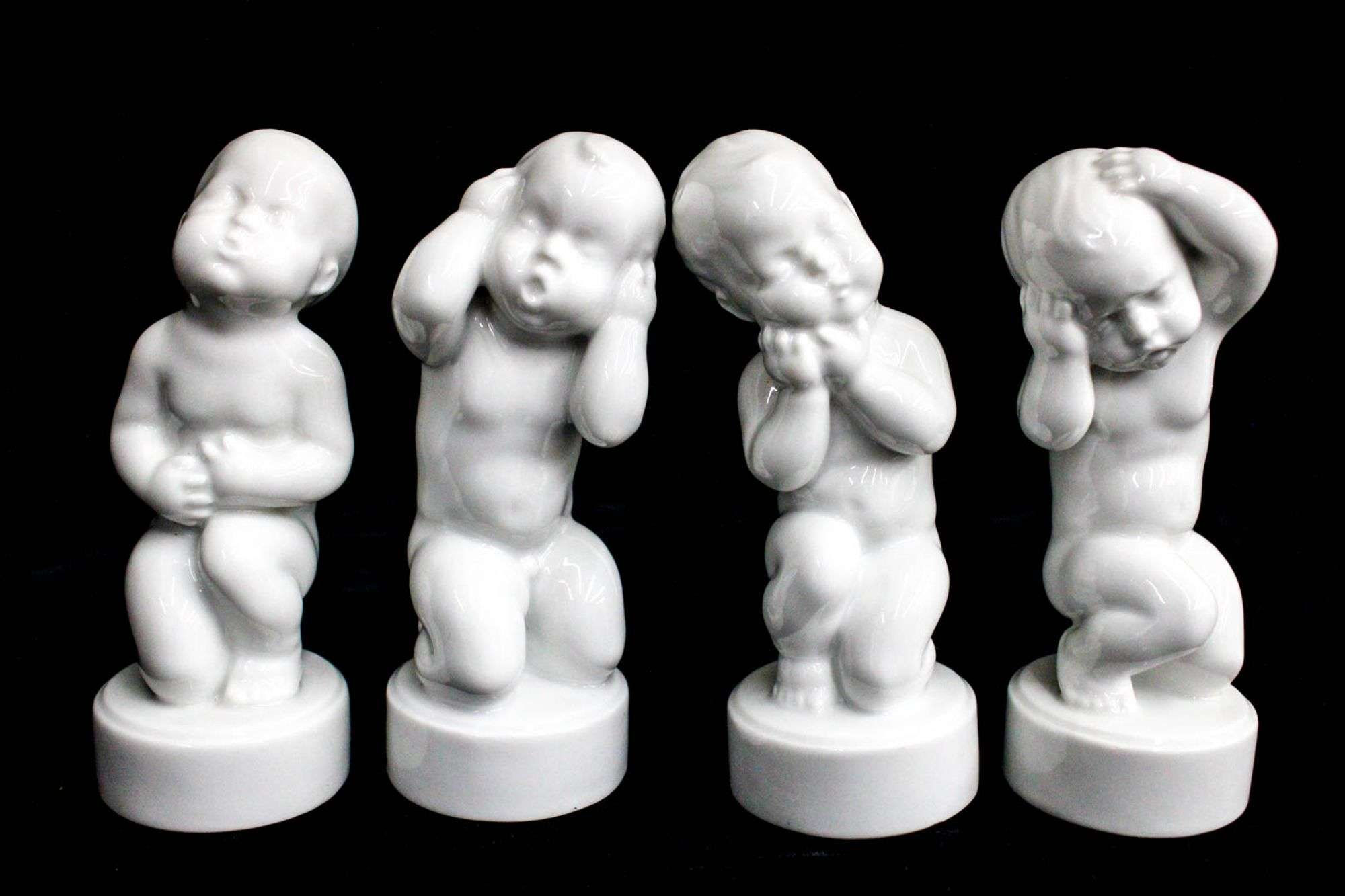 Danish Bing and Grondahl Copenhagen Porcelain Baby Figurines