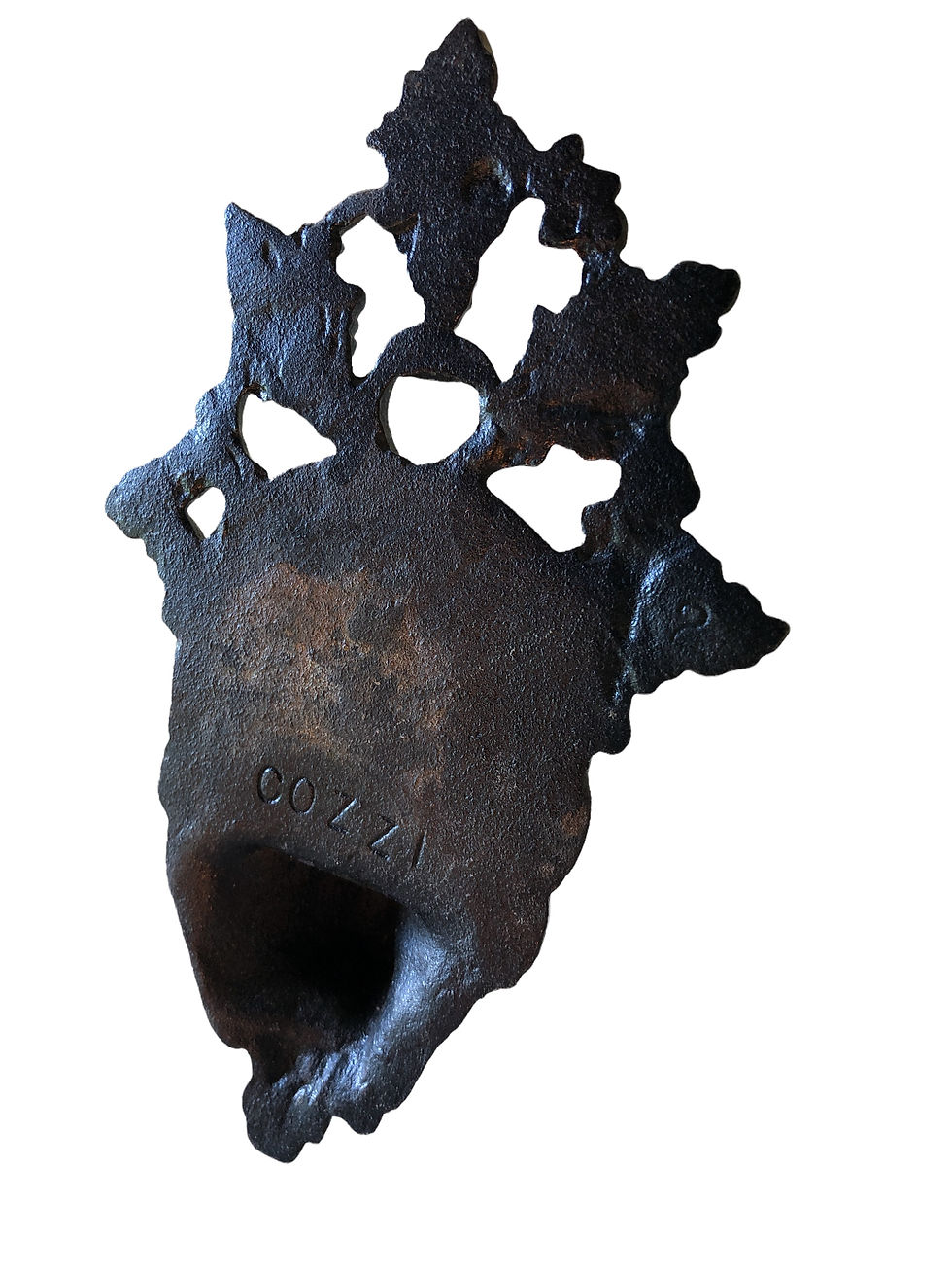 Thumbnail: Antique Victorian Brass Devil Head Wall Match Safe