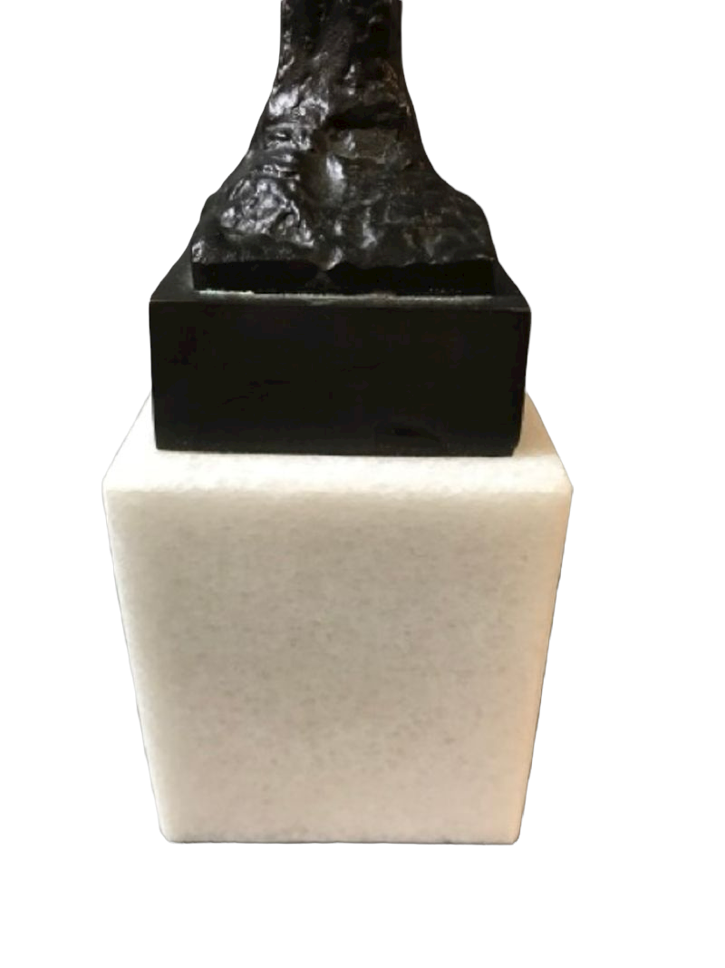Thumbnail: Pair of Figurative Bronze Man & Woman Sculptures in the Style of Giacometti