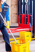 Worker with Bucket and Mop