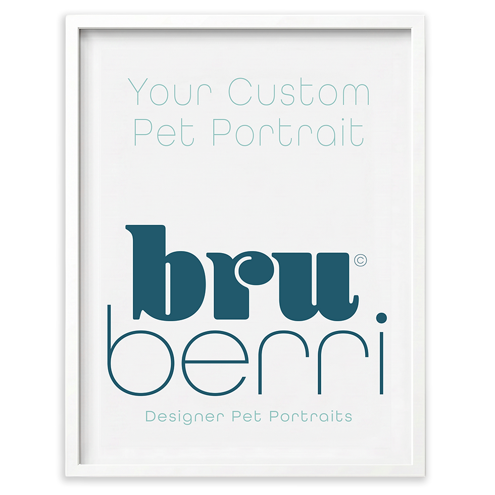Thumbnail: BruBerri Custom Pet Portraits on Museum Quality Matte Paper - Framed