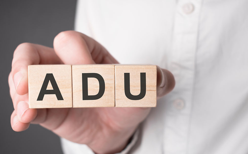 Hand Holding Accessory Dwelling Unit Acronym ADU