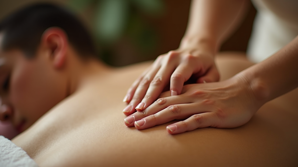 Vue rapprochée d'un praticien effectuant un étirement lors d'un massage thaï traditionnel