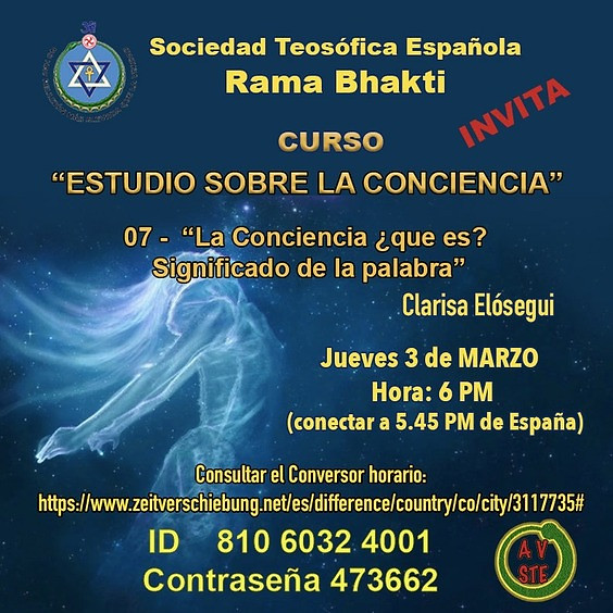 Estudio sobre la conciencia. Invita la Rama Bhakti de España