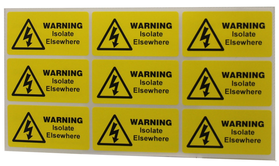 Thumbnail: Warning Isolate Elsewhere Label