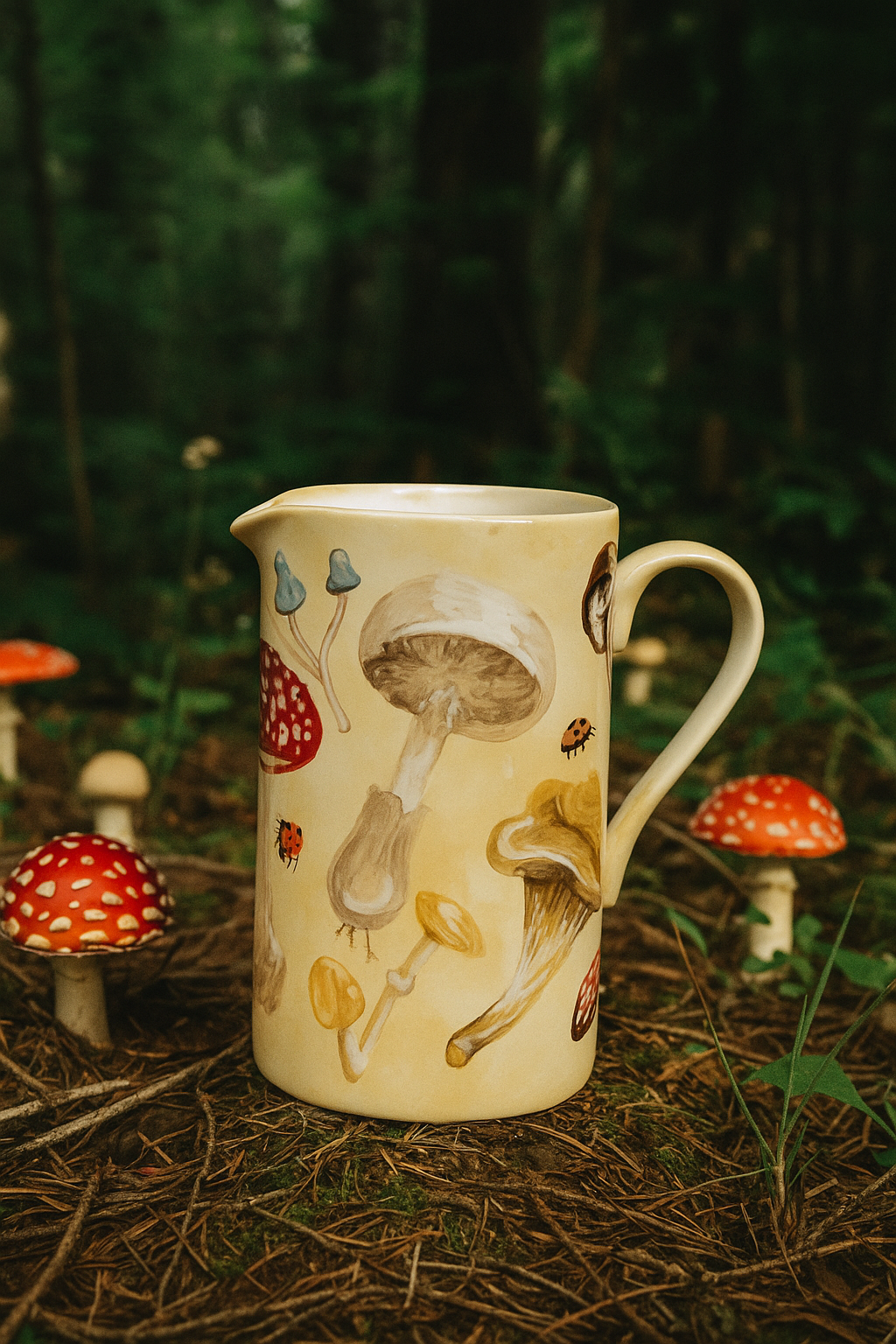 Woodland Muse: Mushroom Ceramic Jug
