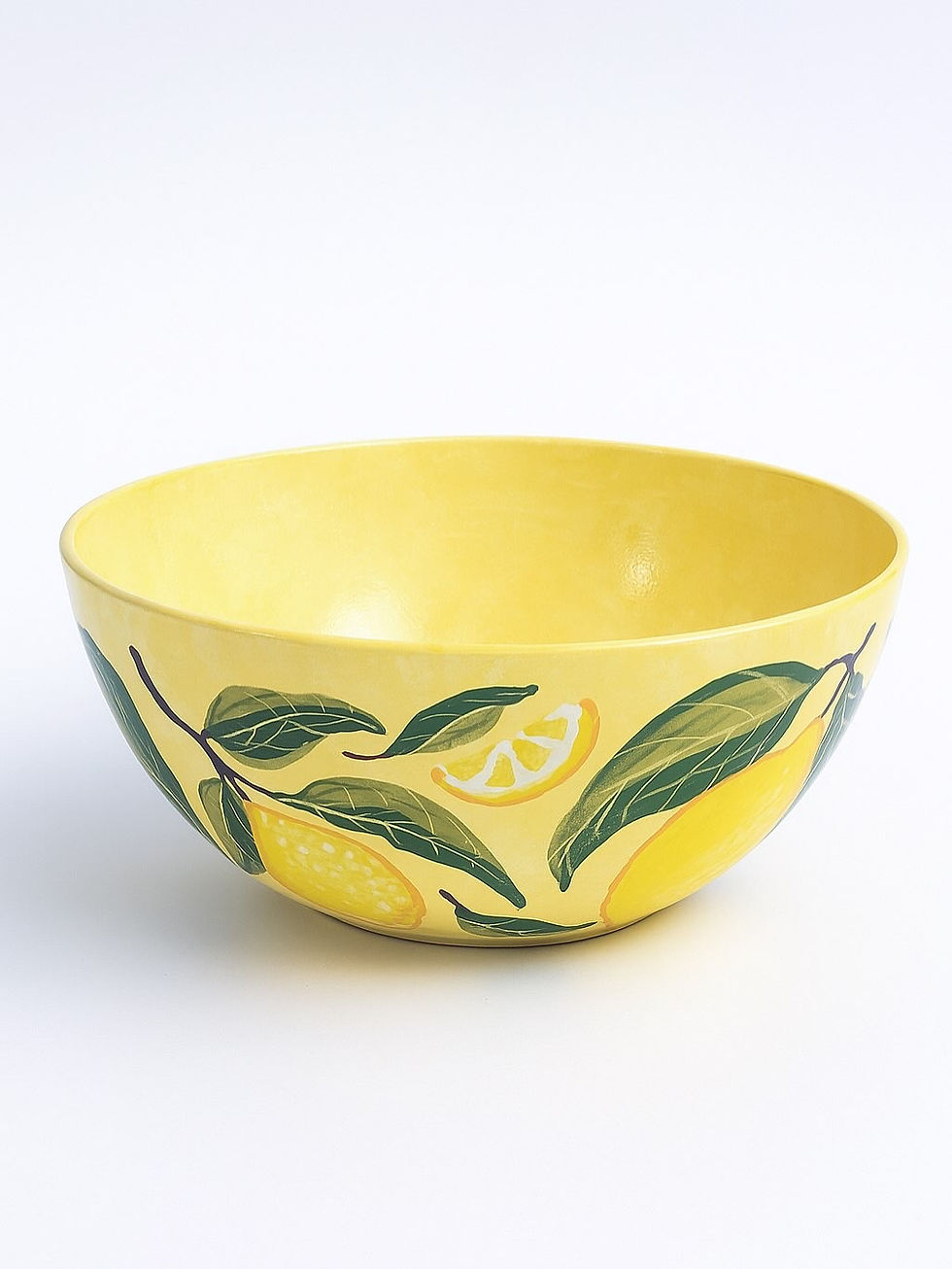 Thumbnail: Hand-Painted Large Lemon Ceramic Salad Bowl – Mediterranean Design – Decorative