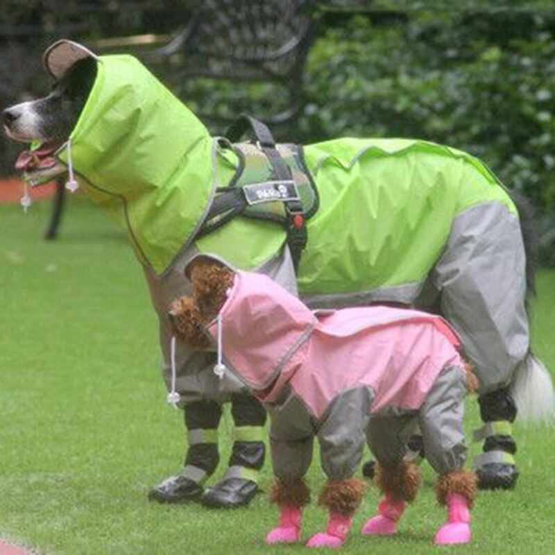 Thumbnail: Large Waterproof Raincoat w/ Hood For Small & Large Dogs.