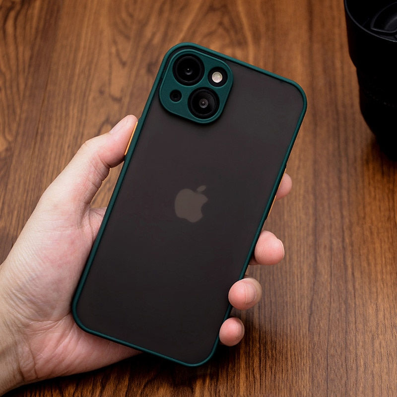 Thumbnail: Shockproof Silicone Bumper Case For iPhone models w/ Transparent Matte Cover