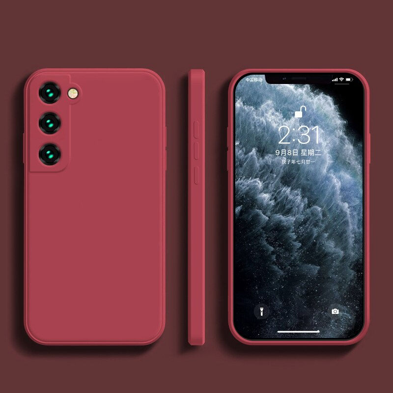 Thumbnail: Liquid Silicone Phone Case For Samsung Galaxy S22 S21 S20 S10 Ultra Plus 