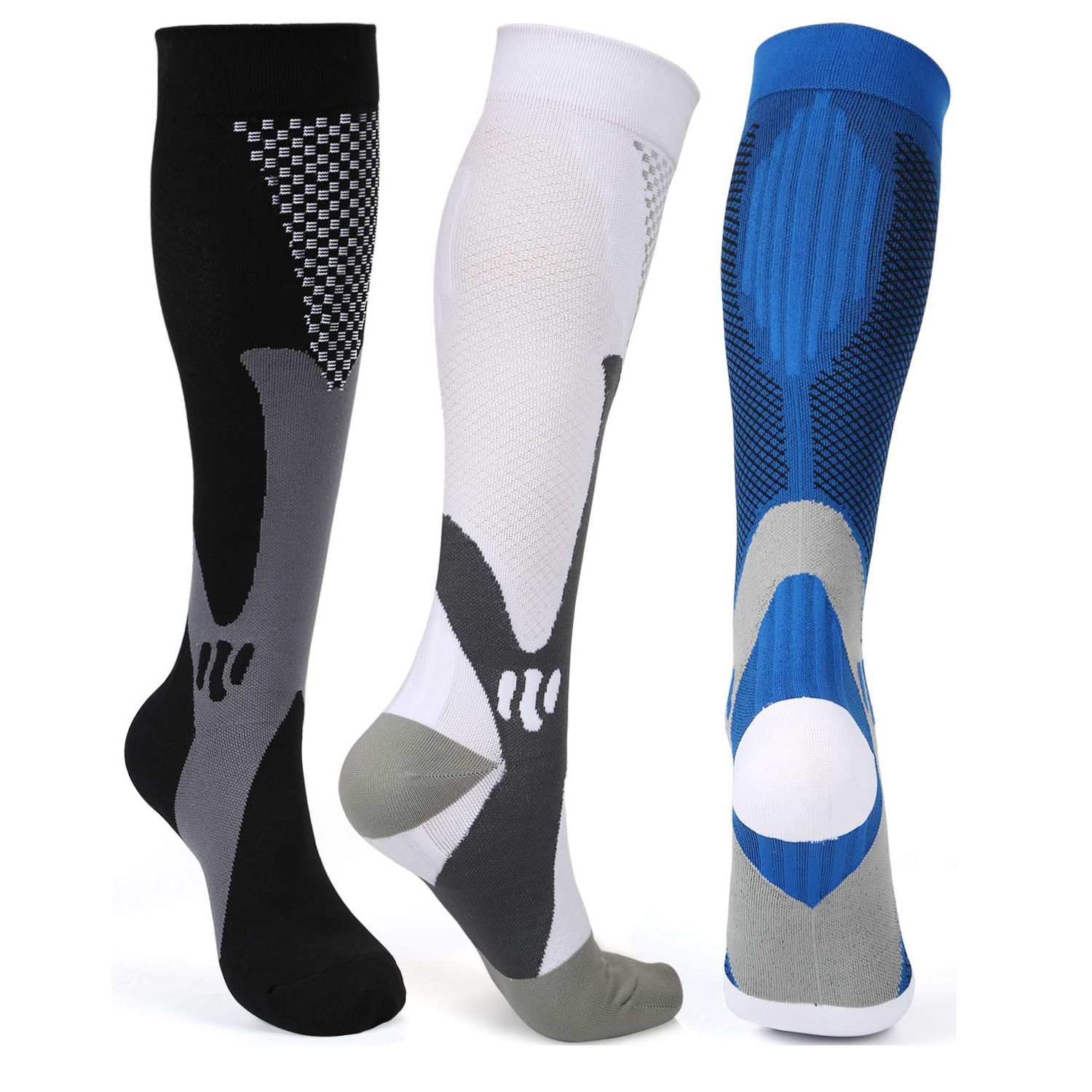 Nylon Compression Socks w/ Fast-Dry Technology. Great For Outdoors!