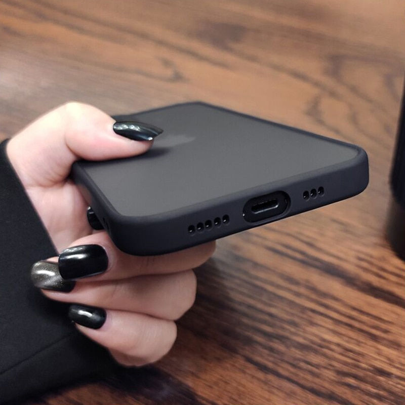 Thumbnail: Shockproof Silicone Bumper Case For iPhone models w/ Transparent Matte Cover