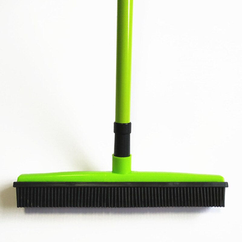 Thumbnail: Telescopic Broom w/ Magic Rubber Bristles Great For Removing Pet Hair!