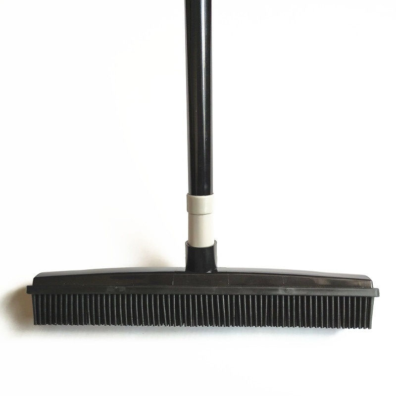 Thumbnail: Telescopic Broom w/ Magic Rubber Bristles Great For Removing Pet Hair!