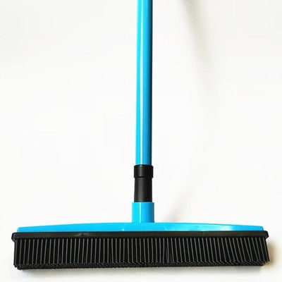 Thumbnail: Telescopic Broom w/ Magic Rubber Bristles Great For Removing Pet Hair!