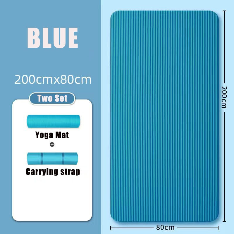 Thumbnail: 10MM Non-slip Rubber Exercise Mat with bag. Great For Home Fitness & Yoga!