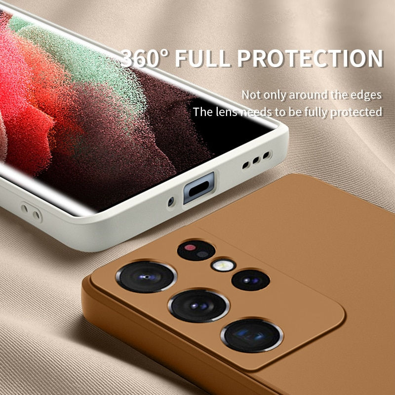 Thumbnail: Liquid Silicone Phone Case For Samsung Galaxy S22 S21 S20 S10 Ultra Plus 