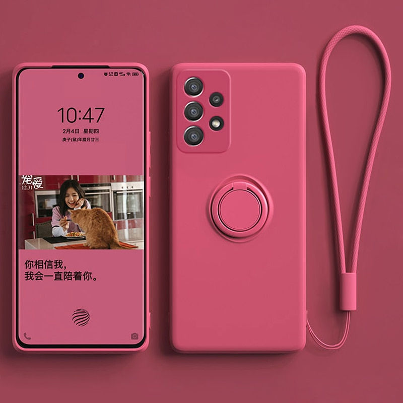 Soft Silicone Case For Samsung Galaxy With Ring Holder