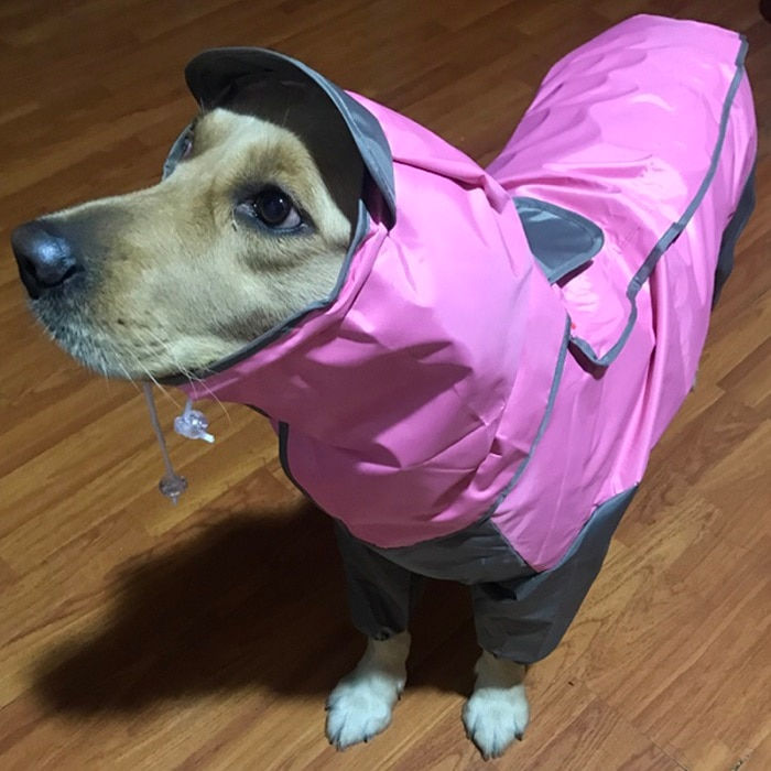 Thumbnail: Large Waterproof Raincoat w/ Hood For Small & Large Dogs.