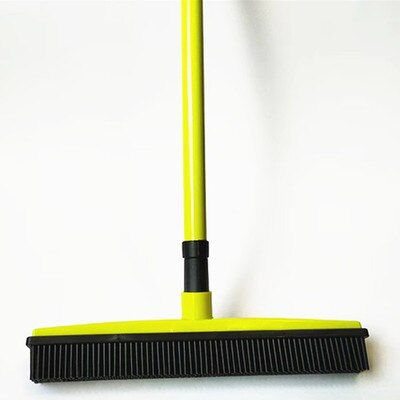 Thumbnail: Telescopic Broom w/ Magic Rubber Bristles Great For Removing Pet Hair!