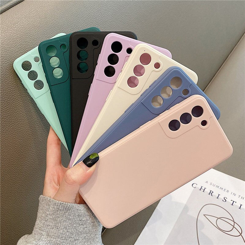 Thumbnail: Liquid Silicone Phone Case For Samsung Galaxy S22 S21 S20 S10 Ultra Plus 