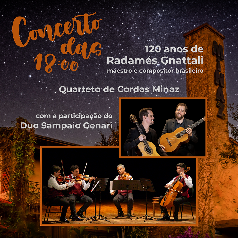 Concerto das 18 - Quarteto de Cordas Minaz e Duo Sampaio Genari