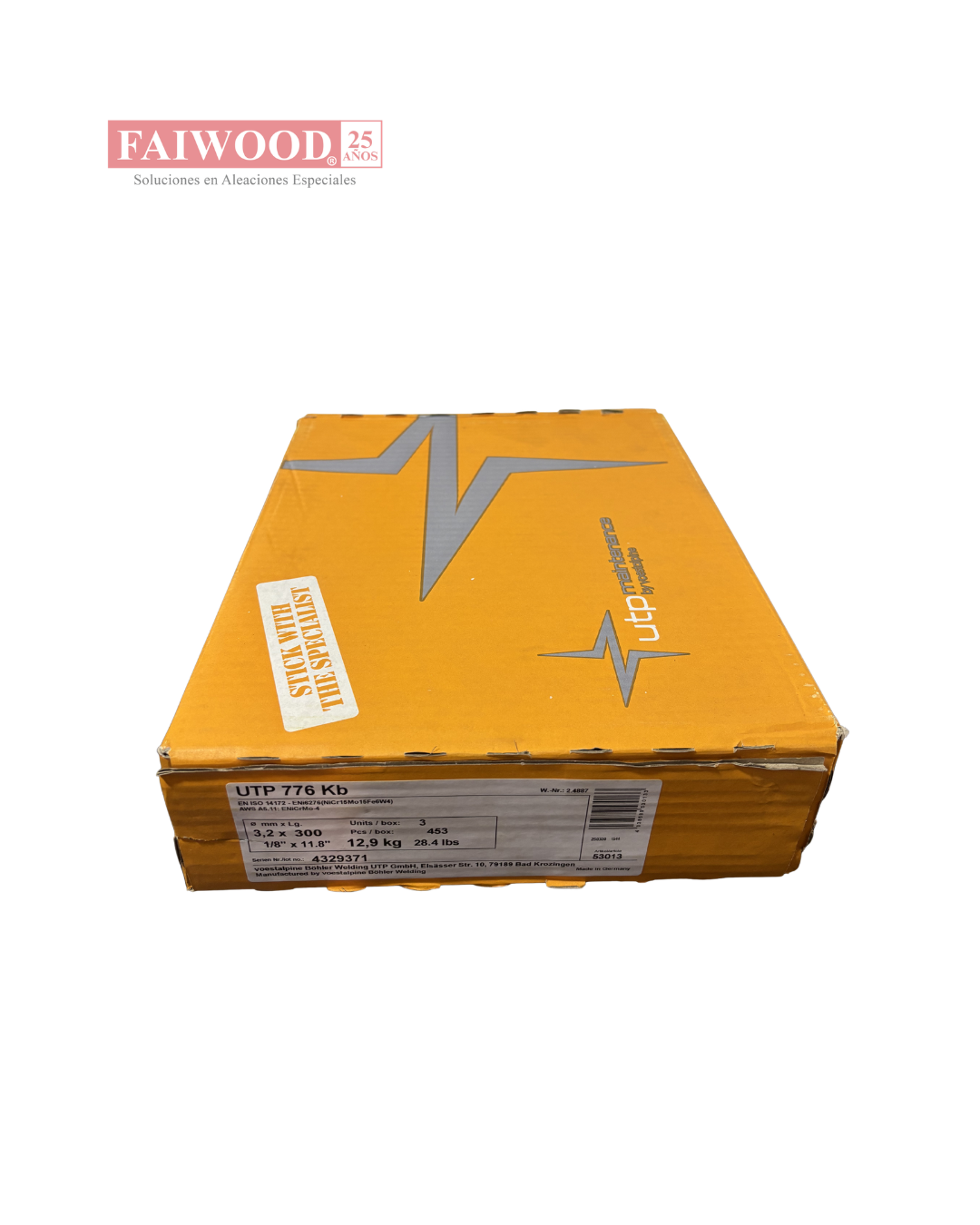 ELECTRODO UTP 776 KB E NiCrMo-4 Ø 3.2 MM X 12.9 KG