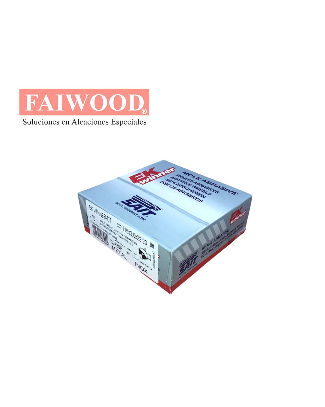 DISCO DE CORTE SAIT EK WINNER-DT 4 1/2´´ X 3.0 MM (10unidades x caja)