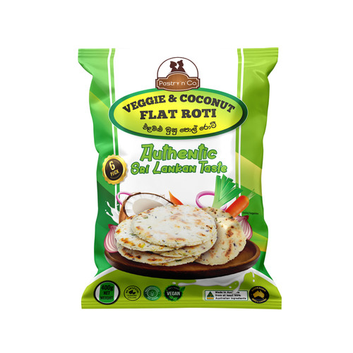 Flaky Roti 2 Pack Vegie & Coconut Flat Roti | Comfy Foods