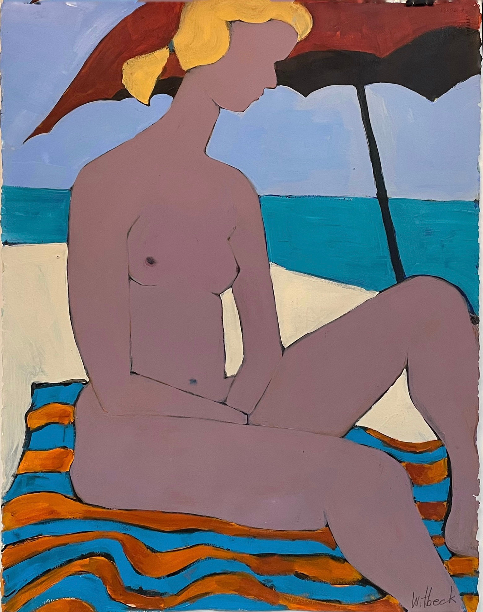 David Witbeck.   “Study- Purple Bathing Beauty”.  30” X 22”