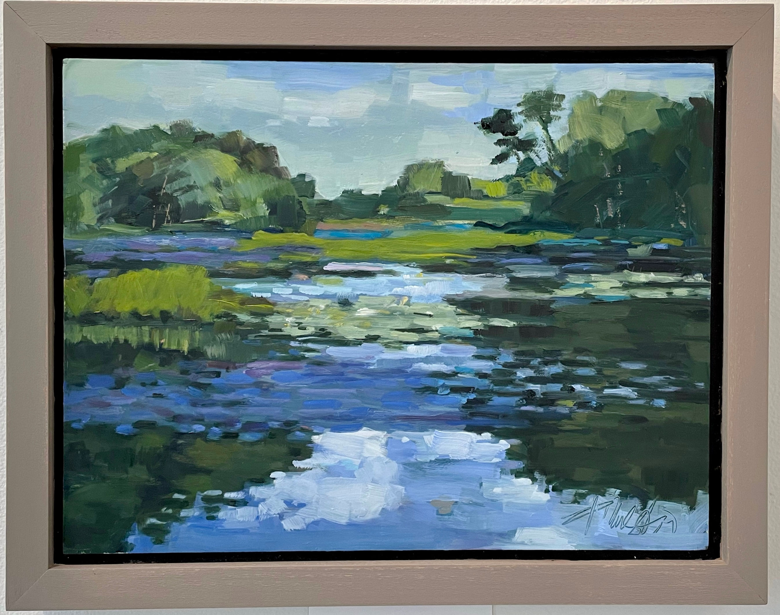 Janice Souza Thurston.  “Saw Mill Pond”.  9” X 12”