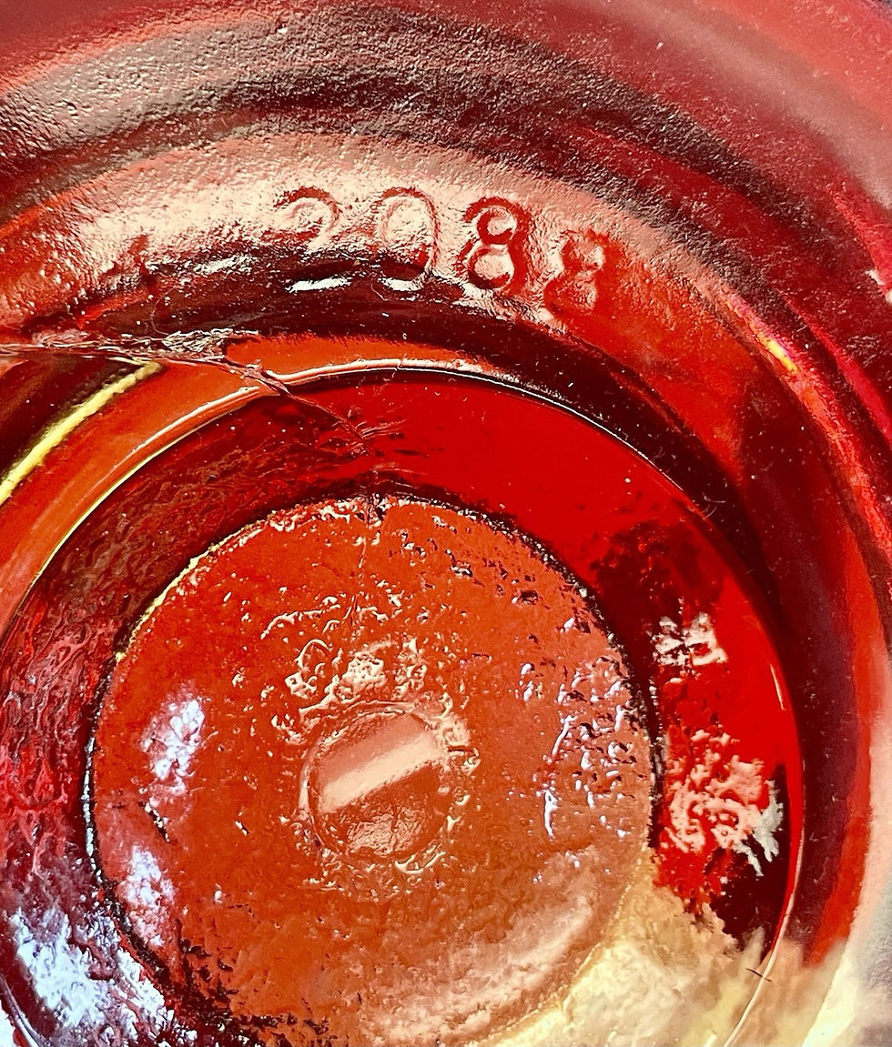 Thumbnail: Vintage Plume & Atwood Cranberry Ruby Red Glass Oil/Kerosene Lamp Base 1800s