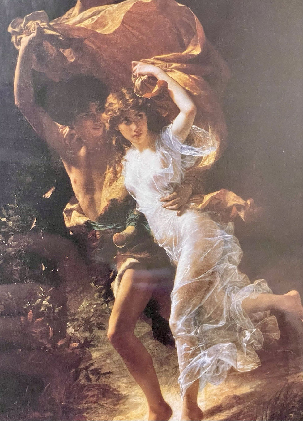 Thumbnail: Vintage Print “The Storm” By Pierre-Auguste Cot Gold Ornate Framed Beautiful