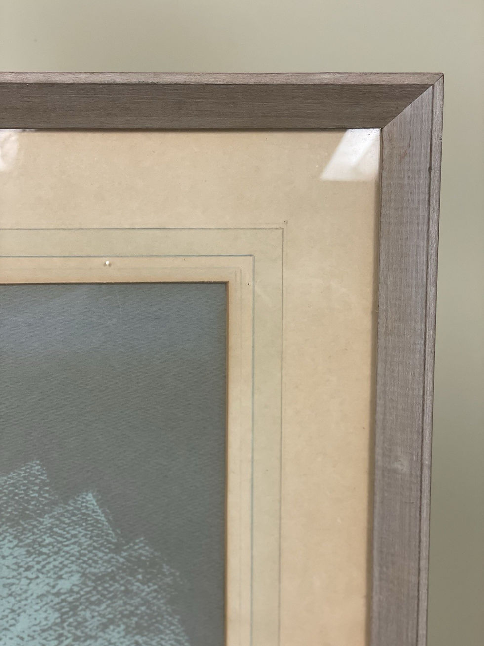 Thumbnail: Signed WH Hansen 1950 Framed Portrait Pastel Drawn Painting w Wooden Frame