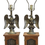 Thumbnail: Pair Of Vintage Brass Patriotic Eagle Wood Base Table Lamps w Nightlights 36+"